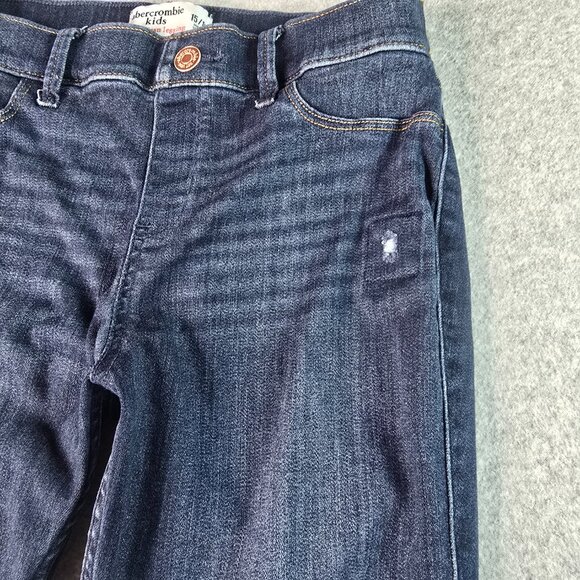 Abercrombie Kids Girls Pull On Jean Legging 15/16 Dark Wash Factory‎ Distressed - Picture 9 of 15